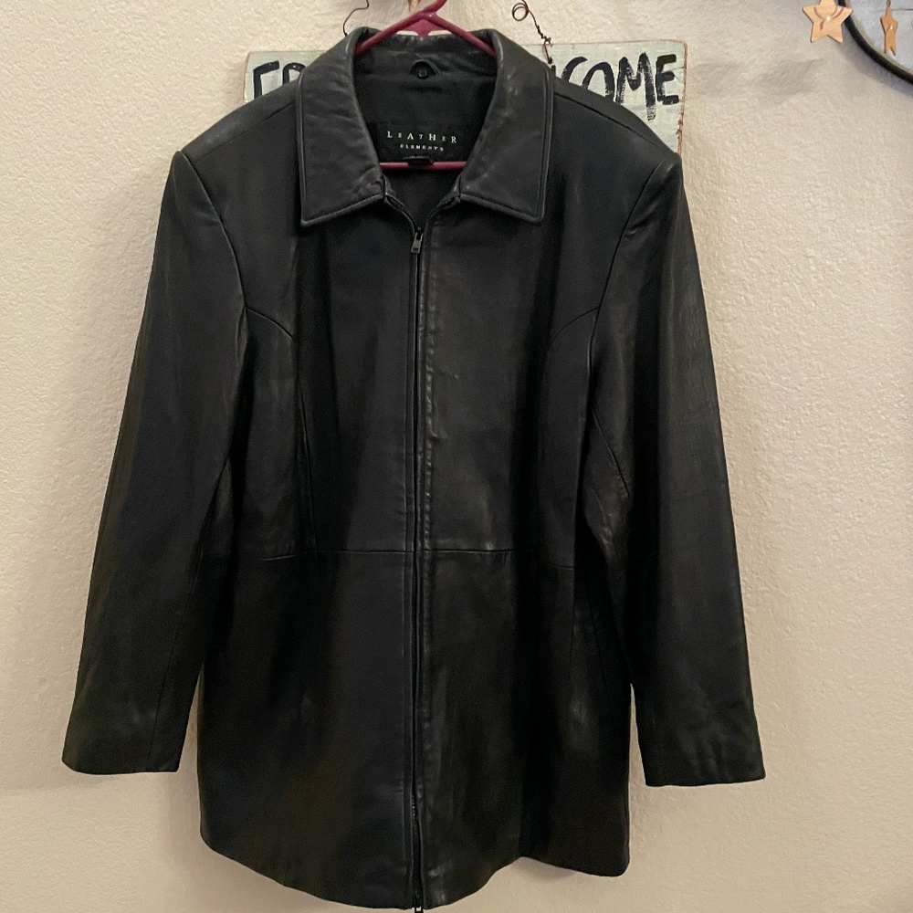 Leather Elements Lambskin Duster Jacket Women L